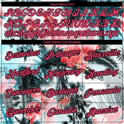 Custom White Neon Pink-Black 3D Pattern Design Hawaii Palm Trees Performance T-Shirt