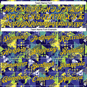 Custom Graffiti Pattern Royal-Gold 3D Creative Geometric Figures Triangle And Dots Performance T-Shirt