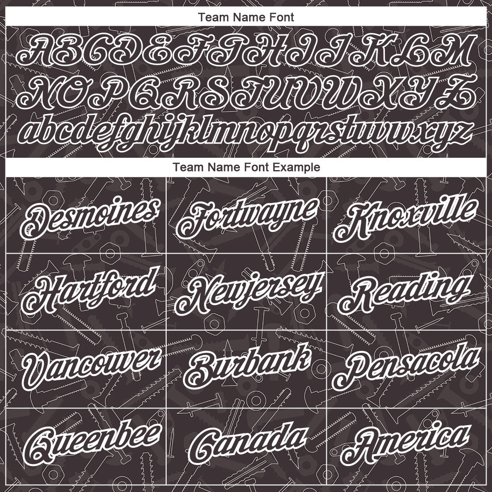 Custom Brown White 3D Pattern Design Tool Screw Labor Day Performance T-Shirt