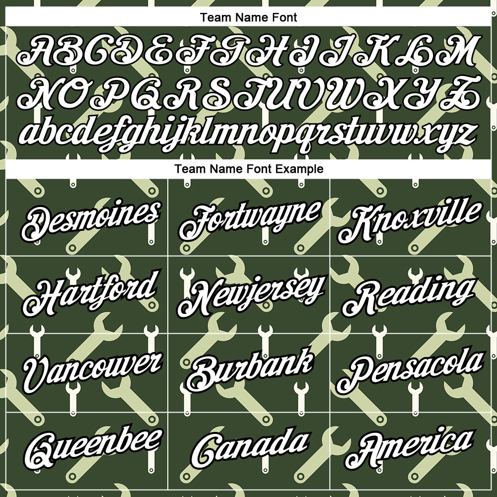 Custom Olive White-Black 3D Pattern Design Tool Wrench Labor Day Performance T-Shirt