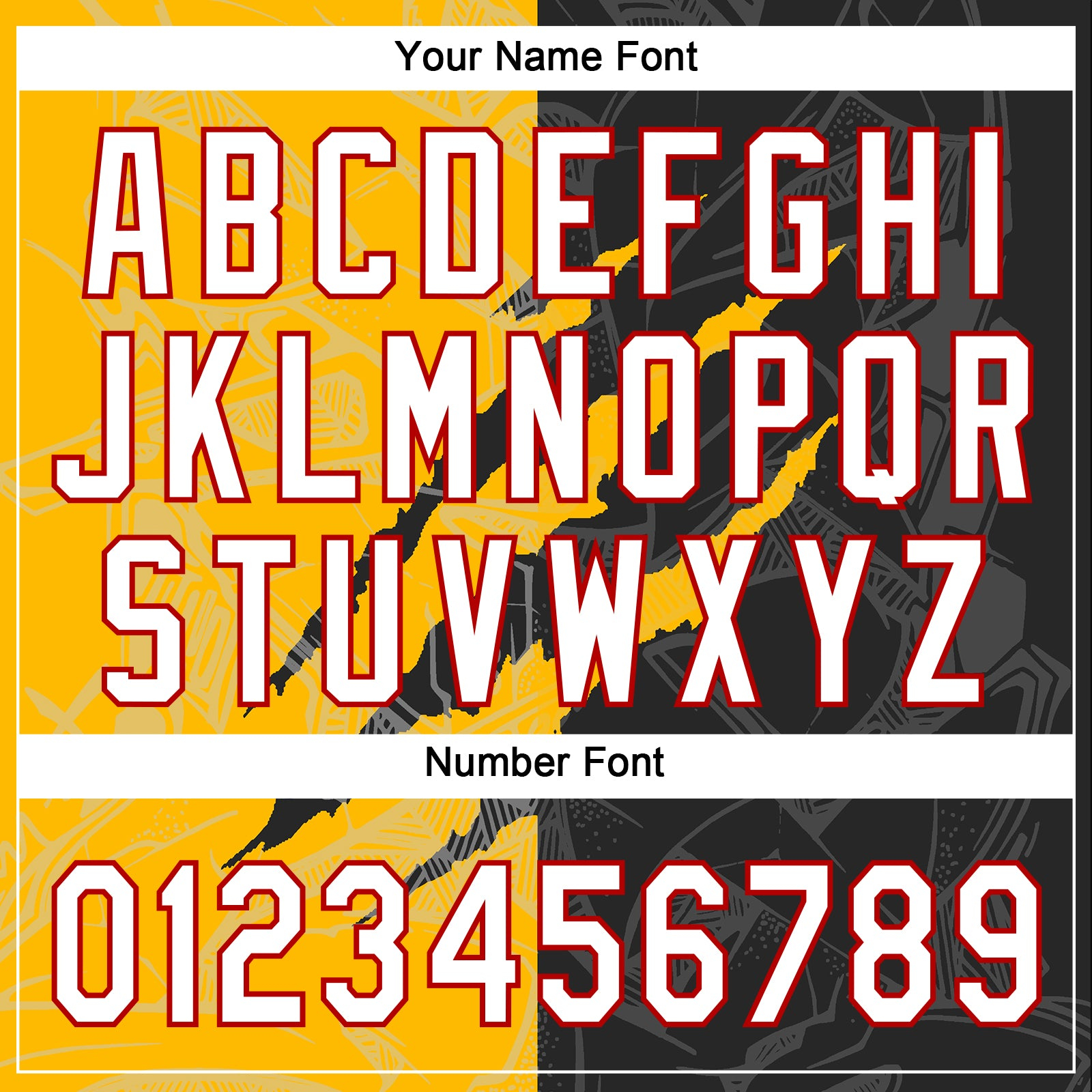 Custom Graffiti Pattern Black Gold-Red 3D Two-Button Unisex Softball Jersey