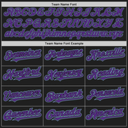 Custom Black Light Blue Pinstripe Purple Two-Button Unisex Softball Jersey