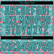 Custom Panther Blue Black 3D Pattern Design Tropical Hawaii Flamingo Performance T-Shirt