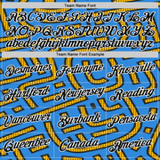 Custom Powder Blue Black-Gold 3D Esports Performance T-Shirt