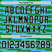 Custom Grass Green Black-Sky Blue 3D Esports Performance T-Shirt