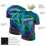 Custom Tie Dye Aqua-White 3D Performance T-Shirt