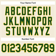 Custom Cream Green-Yellow Performance T-Shirt