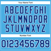 Custom Sky Blue Royal-White Performance T-Shirt