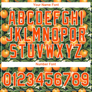 Custom Green Orange-White 3D Pattern Design Orange Citrus Fruit Performance T-Shirt