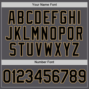 Custom Steel Gray Black-Old Gold Performance T-Shirt