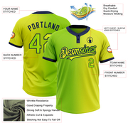 Custom Neon Yellow Neon Green-Navy Gradient Fashion Two-Button Unisex Softball Jersey