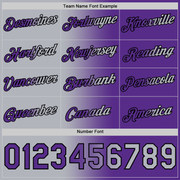 Custom Purple Gray-Black Gradient Fashion Performance T-Shirt