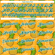 Custom Gold Kelly Green-White 3D Pattern Design Tropical Pineapple Performance T-Shirt