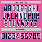 Custom Pink Navy-White Performance T-Shirt