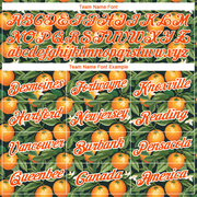 Custom Green Orange-White 3D Pattern Design Orange Citrus Fruit Performance T-Shirt