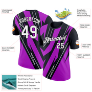 Custom Black White-Purple 3D Esports Performance T-Shirt