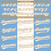 Custom Light Blue White-Old Gold 3D Pattern Two-Button Unisex Softball Jersey