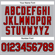 Custom Gray Red-Black Performance T-Shirt