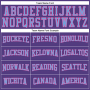 Custom Purple Light Blue-Pink Long Sleeve Performance T-Shirt