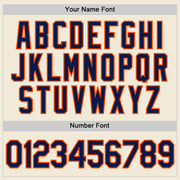 Custom Cream Navy-Orange Performance T-Shirt