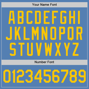 Custom Light Blue Gold Performance T-Shirt