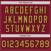 Custom Crimson Black Pinstripe Old Gold Two-Button Unisex Softball Jersey