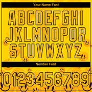 Custom Gold Black 3D Pattern Design Smile Emoji Performance T-Shirt