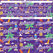 Custom Purple White 3D Pattern Design Hawaii Summer Holiday Performance T-Shirt