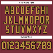 Custom Burgundy Old Gold-Black Performance T-Shirt