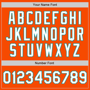 Custom Orange Teal Pinstripe White Two-Button Unisex Softball Jersey