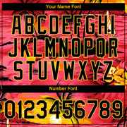 Custom Red Black-Gold 3D Pattern Design Sun Beach Hawaii Palm Trees Performance T-Shirt