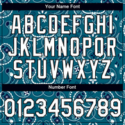 Custom Teal White-Black 3D Pattern Floral Design Performance T-Shirt