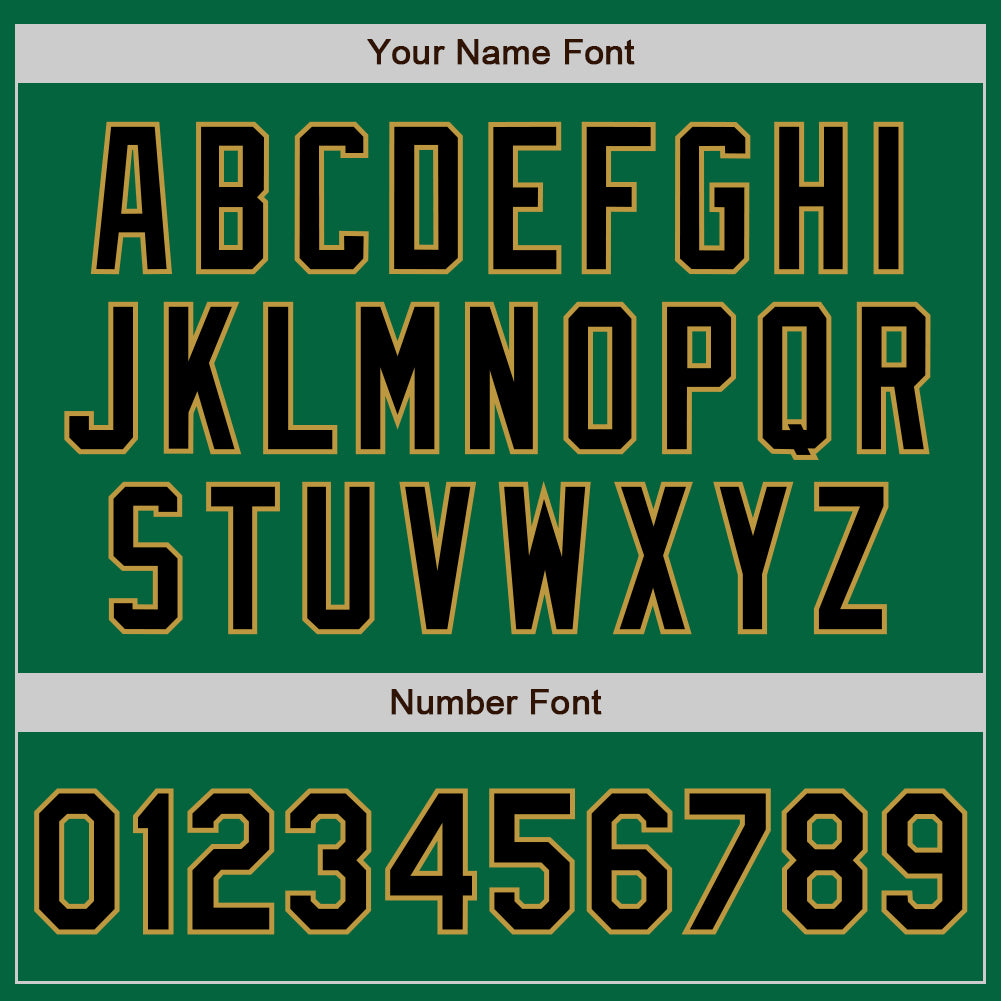 Custom Kelly Green Old Gold Pinstripe Black Two-Button Unisex Softball Jersey