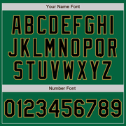 Custom Kelly Green Old Gold Pinstripe Black Two-Button Unisex Softball Jersey