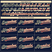 Custom Navy Vintage USA Flag-Cream 3D American Flag Fashion Two-Button Unisex Softball Jersey