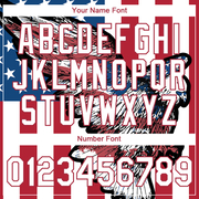 Custom White Red-Royal 3D American Flag And Eagle Performance T-Shirt