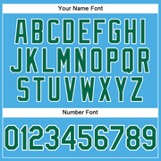 Custom Sky Blue Kelly Green-White Performance T-Shirt