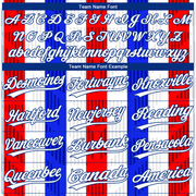 Custom Red White-Royal 3D Pattern Two-Button Unisex Softball Jersey