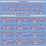 Custom Light Blue White Royal-Red Two-Button Unisex Softball Jersey