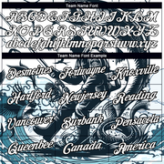 Custom White Black 3D Pattern Design Fishing Fish Hook Performance T-Shirt