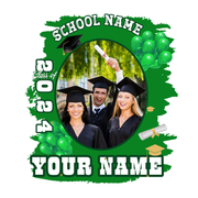 Custom White Green 3D Graduation Performance T-Shirt