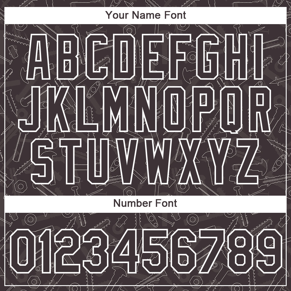 Custom Brown White 3D Pattern Design Tool Screw Labor Day Performance T-Shirt