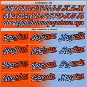 Custom Light Blue Orange-Black Gradient Fashion Two-Button Unisex Softball Jersey