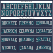 Custom Navy Gray-Aqua Long Sleeve Performance Salute To Service T-Shirt