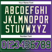 Custom Green Purple-Cream Gradient Fashion Two-Button Unisex Softball Jersey