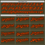 Custom Olive Black Pinstripe Orange Salute To Service Two-Button Unisex Softball Jersey