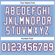 Custom Light Blue White Royal-Red Long Sleeve Performance T-Shirt