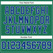 Custom Kelly Green Royal-White Long Sleeve Performance Salute To Service T-Shirt