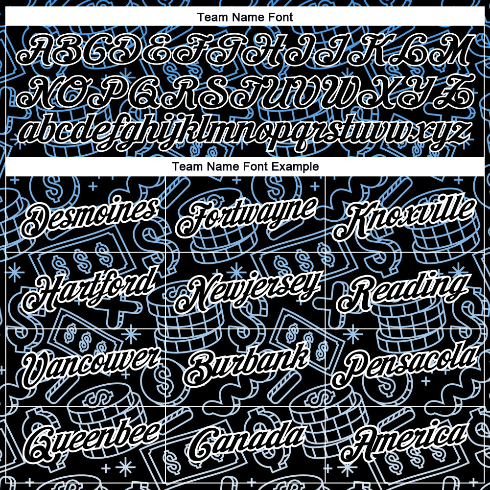 Custom Black White 3D Pattern Design Dollar Sign Money Theme Performance T-Shirt