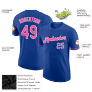 Custom Royal Pink-White Performance T-Shirt